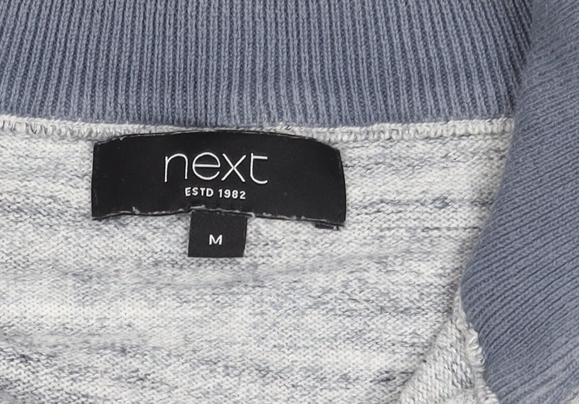 Mens UK Size M NEXT Grey 1/2 Zip Sweatshirt