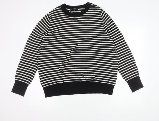 Autograph Women's Black Striped Jumper Size 20