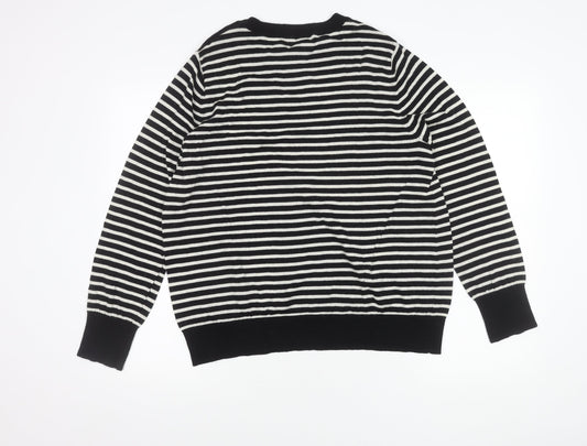 Autograph Women's Black Striped Jumper Size 20