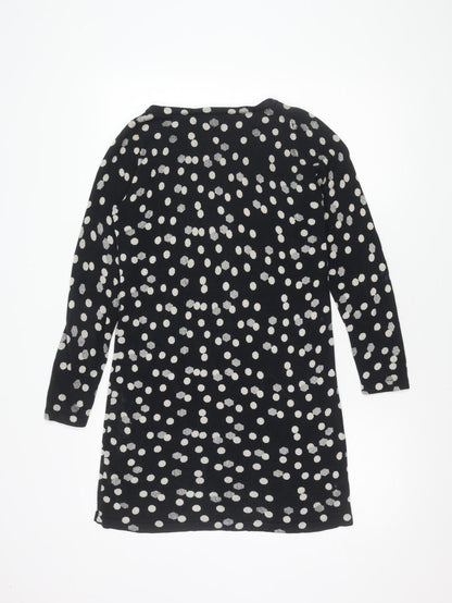 Marks and Spencer Women's Black Polka Dot Dress Size 8