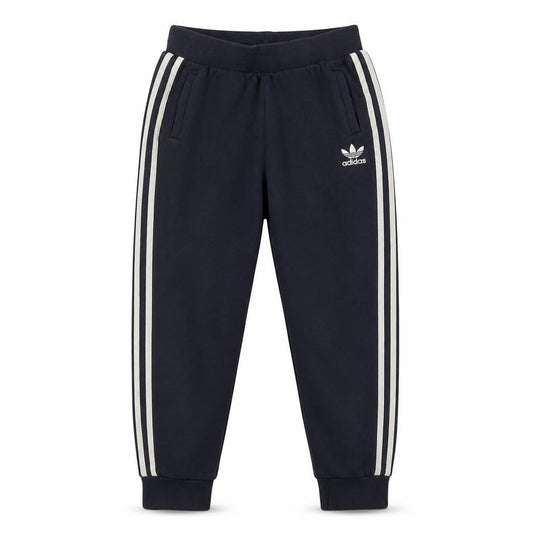 Front view of Adidas boys’ blue jogger trousers 10 years