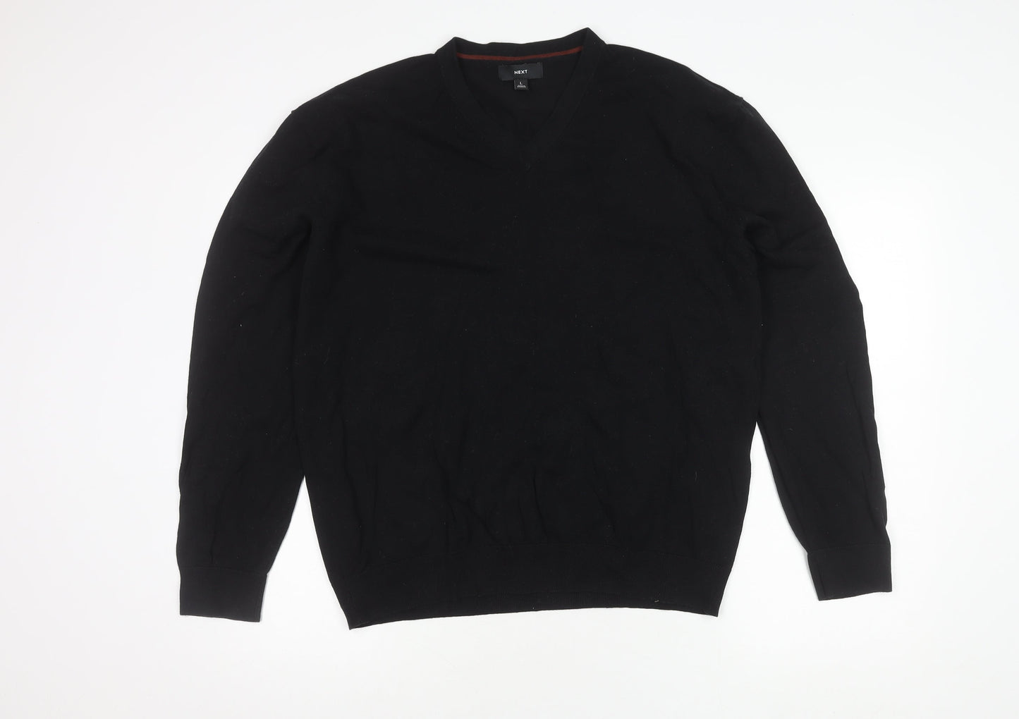 Next Men's Black L Pullover Jumper V-Neck Knit