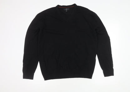 Next Men's Black L Pullover Jumper V-Neck Knit