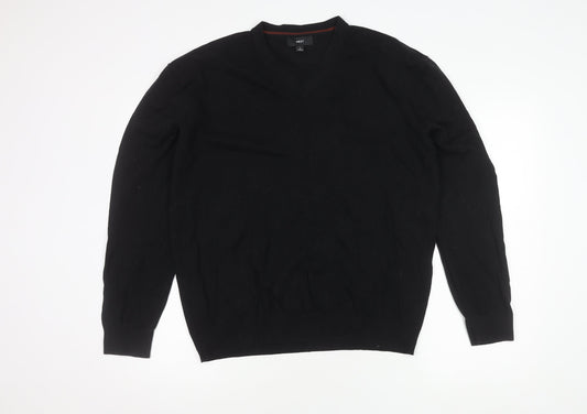 Next Men's Black L Pullover Jumper V-Neck Knit