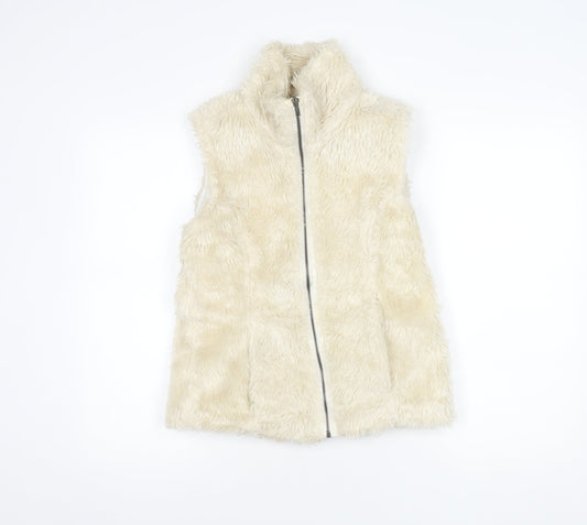 Quiz Women's Ivory Faux Fur Waistcoat - UK Size 10