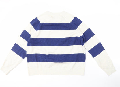Marks and Spencer Men’s Blue Striped Jumper, Size L