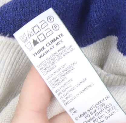 Marks and Spencer Men’s Blue Striped Jumper, Size L