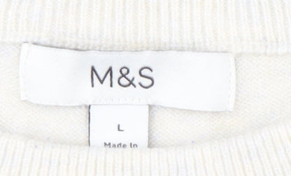 Marks and Spencer Men’s Blue Striped Jumper, Size L