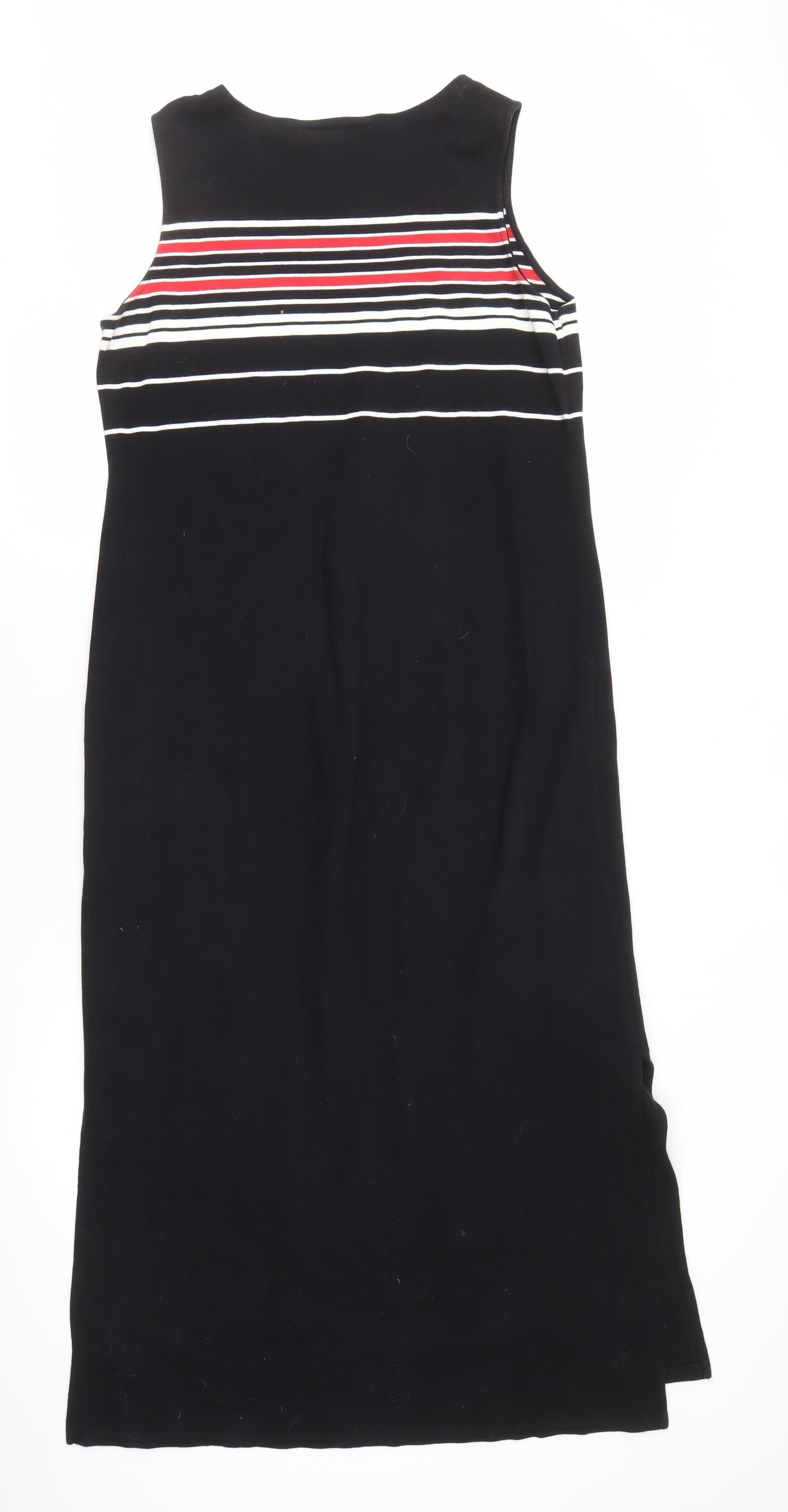 Jones Wear Women's Black XL Striped Shift Dress