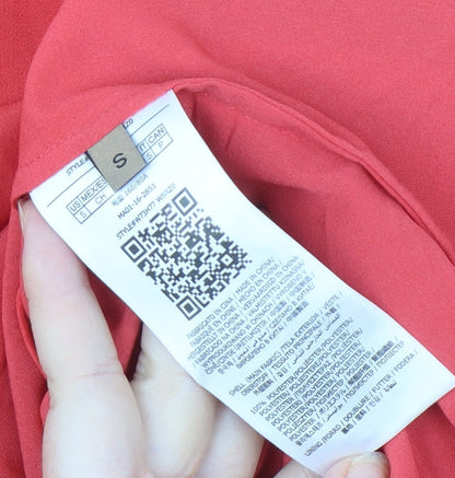 Guess Women's Red Flutter Sleeve Blouse Tunic - S