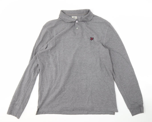 Lyle and Scott Men's L Grey Long Sleeve Polo