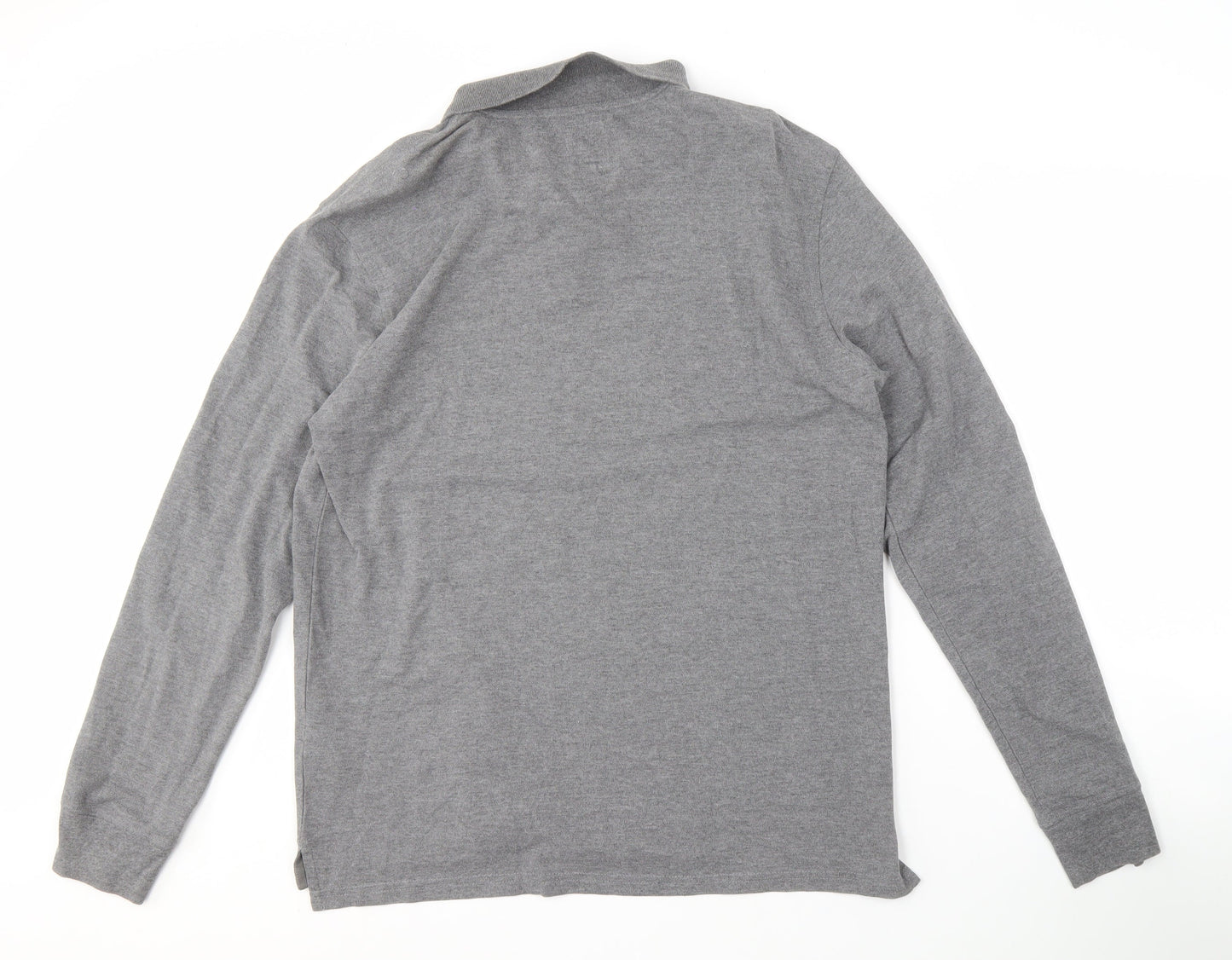 Lyle and Scott Men's L Grey Long Sleeve Polo