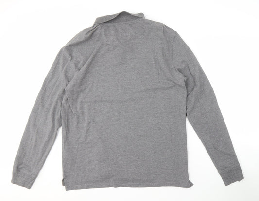 Lyle and Scott Men's L Grey Long Sleeve Polo