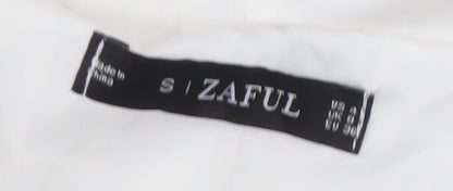 Zaful Women's White/Black Hooded Windbreaker S