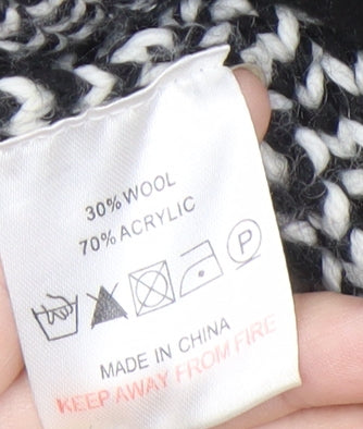 Retrap Women's Black Geometric Open Front Cardigan Size 12