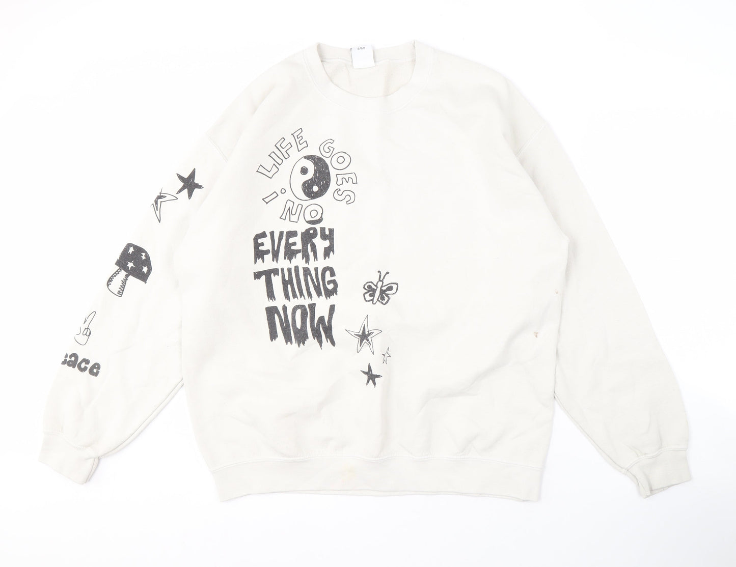 Urban Outfitters White Graphic Sweatshirt S Unisex