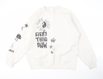 Urban Outfitters White Graphic Sweatshirt S Unisex