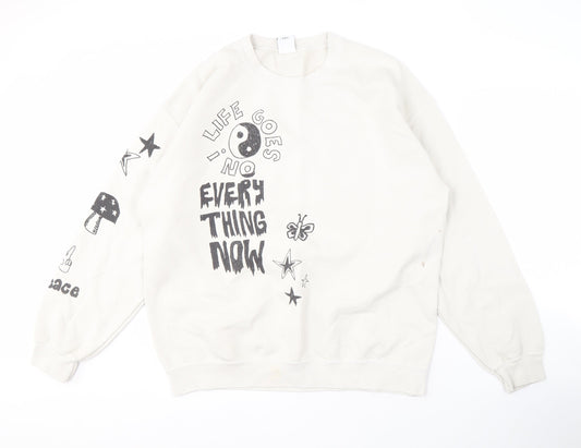 Urban Outfitters White Graphic Sweatshirt S Unisex
