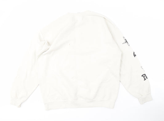 Urban Outfitters White Graphic Sweatshirt S Unisex