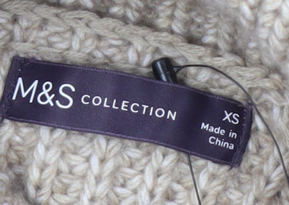 Womens UK Size XS Marks and Spencer Beige Pullover Jumper