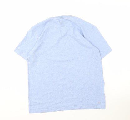 Lacoste Men's Blue T-Shirt, Size S, Cotton, Crew Neck