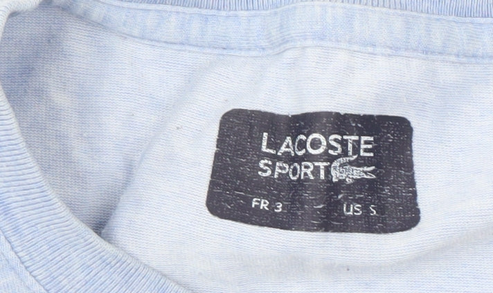 Lacoste Men's Blue T-Shirt, Size S, Cotton, Crew Neck