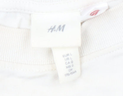Mens UK Size L H&M White  T-Shirt