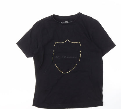 Police Men's Black Embroidered T-Shirt Large