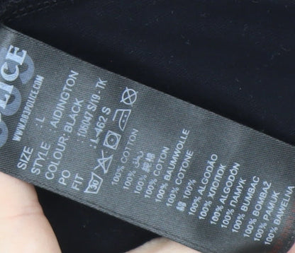 Police Men's Black Embroidered T-Shirt Large