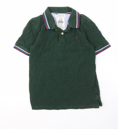 Rhino Rugby Boys Green Polo Shirt 9-10 Years Cotton Logo