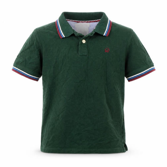 Rhino Rugby Boys Green Polo Shirt 9-10 Years Cotton Logo