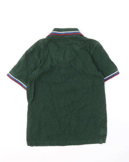 Rhino Rugby Boys Green Polo Shirt 9-10 Years Cotton Logo