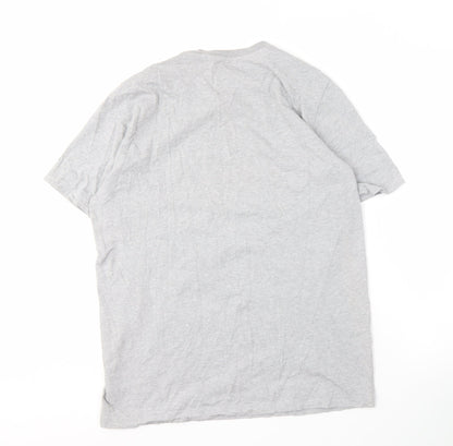 Adidas Men's Grey Logo Sports T-Shirt, Size L, All Seasons