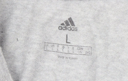 Adidas Men's Grey Logo Sports T-Shirt, Size L, All Seasons