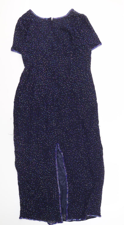 Debenhams Women's Multicoloured Beaded Sheath Dress Size 14
