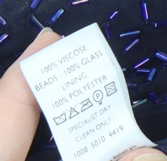 Debenhams Women's Multicoloured Beaded Sheath Dress Size 14