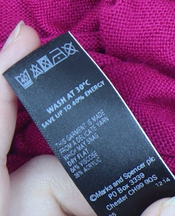 Womens UK Size 12 Marks and Spencer Pink Cardigan Jumper