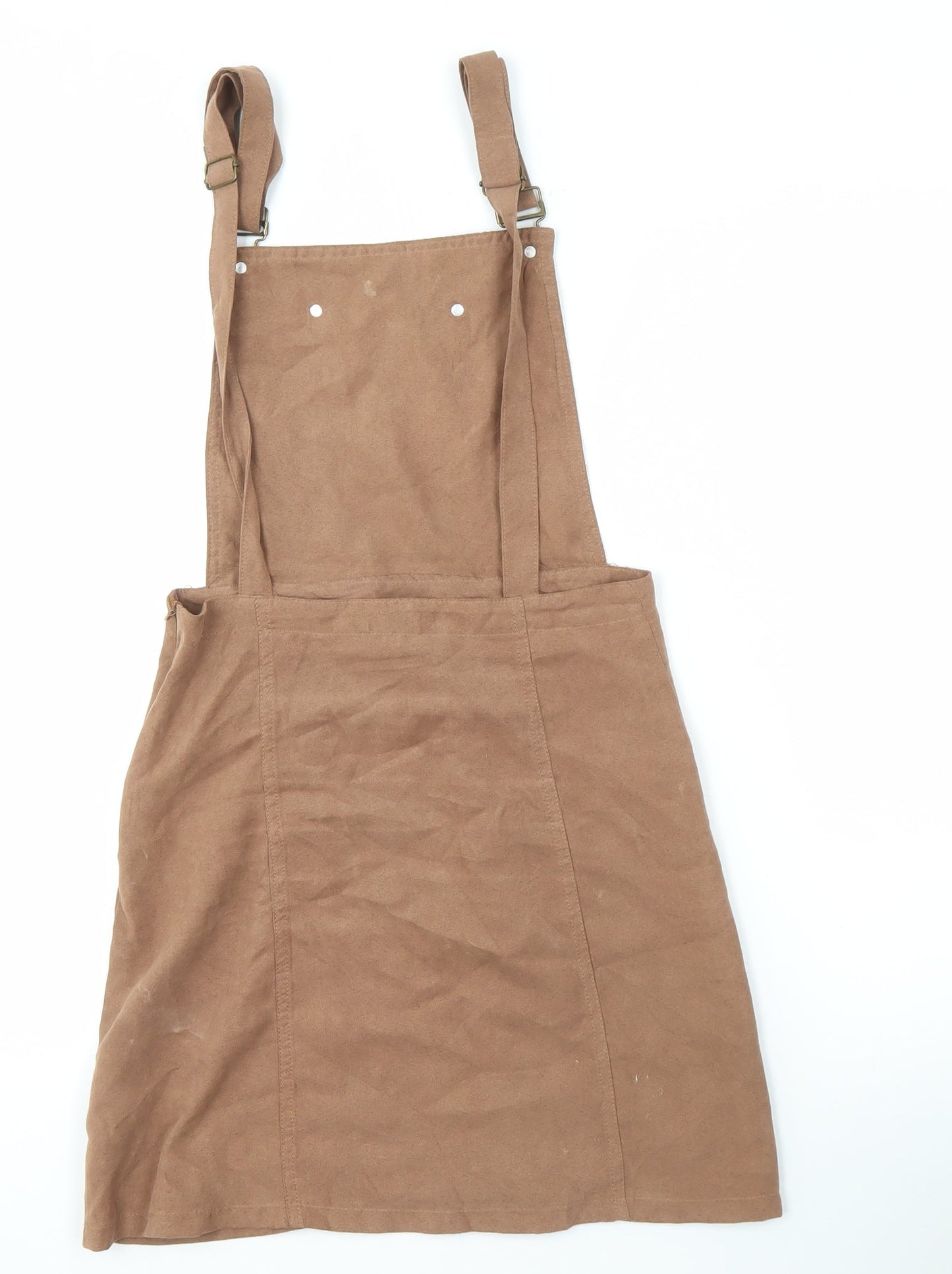Boohoo Women's Brown Pinafore Skirt, Size 8, Polyester