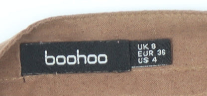 Boohoo Women's Brown Pinafore Skirt, Size 8, Polyester