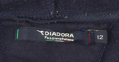 Diadora Women's Blue Full Zip Hoodie Size 12
