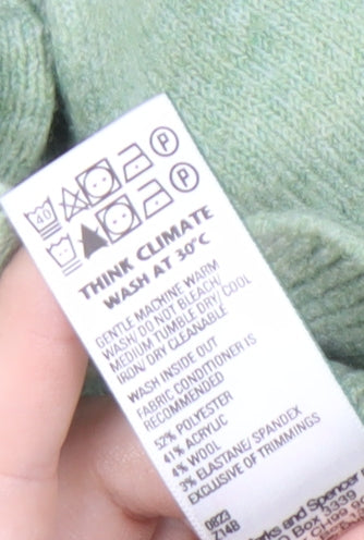 Womens UK Size S Marks and Spencer Green Pullover Jumper