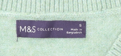 Womens UK Size S Marks and Spencer Green Pullover Jumper