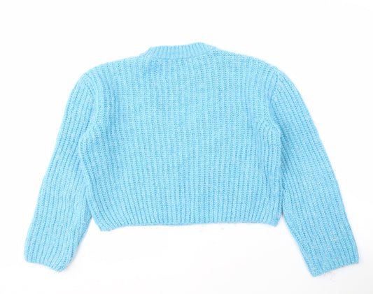 Womens UK Size M Zara Blue Pullover Jumper