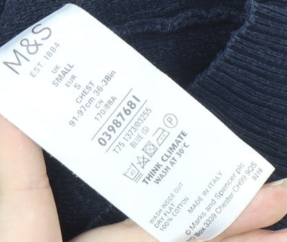 Marks and Spencer Men's Blue Small Polo Shirt