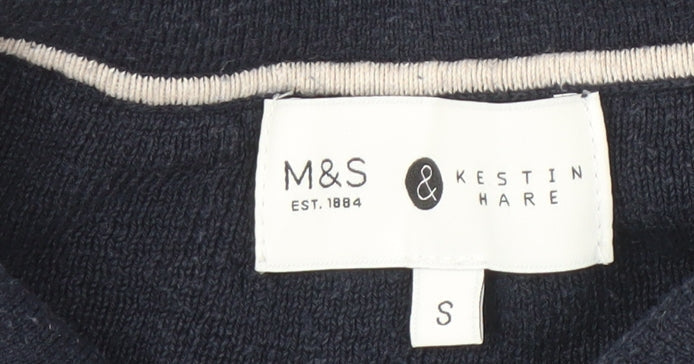 Marks and Spencer Men's Blue Small Polo Shirt