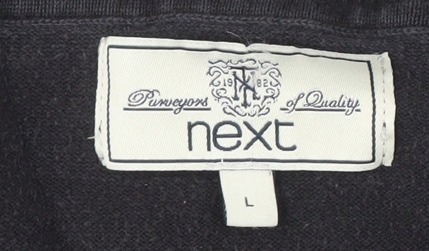 Next Men's Black Cotton V-Neck Pullover Jumper - L