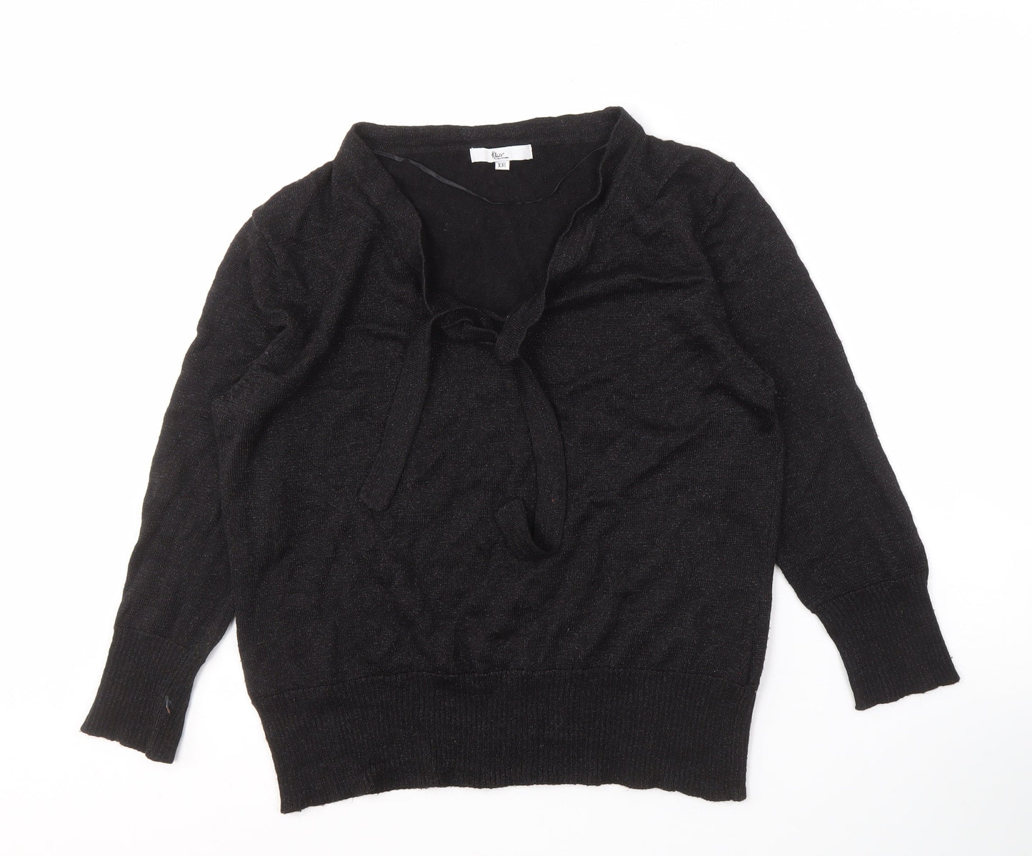 XISS COLLECTION Women's Black XL Cowl Neck Jumper