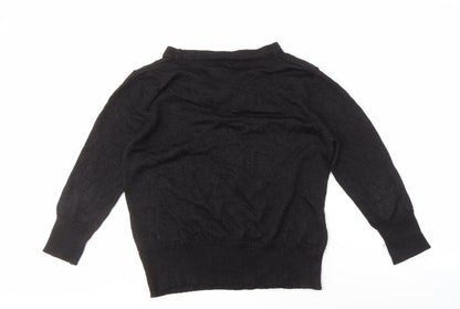 XISS COLLECTION Women's Black XL Cowl Neck Jumper