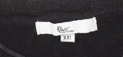 XISS COLLECTION Women's Black XL Cowl Neck Jumper