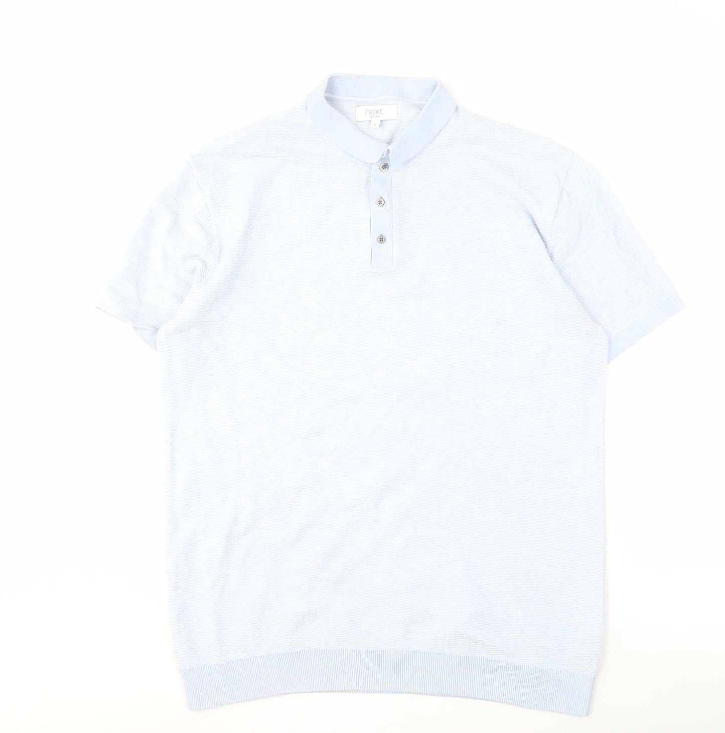 Next Men's XL Blue Polo Short Sleeve Cotton Casual